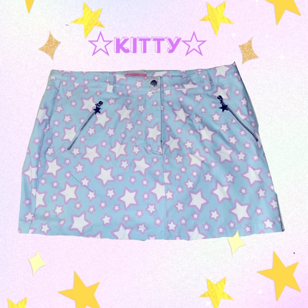 Sugar thrillz 1x mini skirt stars zipperz retro design high waisted ✰✰✰✰